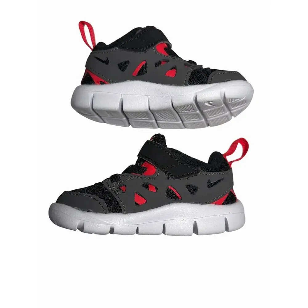 Nike Free Run 2 Size 4C (TDV) Toddler Black Red Athletic Sneakers DA2692-002 New